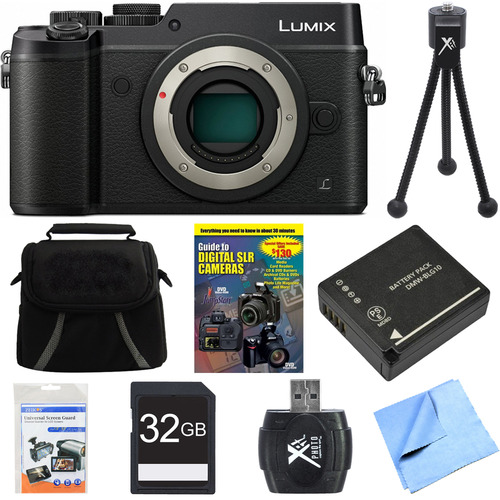 Panasonic DMC-GX8KBODY LUMIX GX8 4K Interchangeable Lens (DSLM) Camera Body Black Bundle