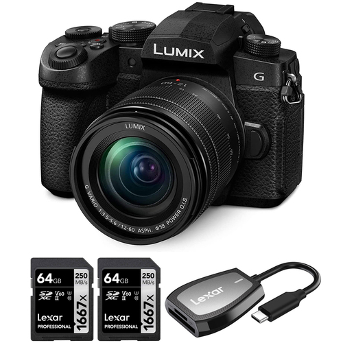 Panasonic Lumix 20.3MP Camera 12-60mm 3` OLED Lens with 2x 64GB Card and Reader
