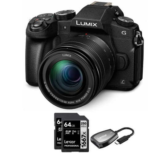 Panasonic LUMIX G85 4K Mirrorless Camera Kit + 12-60mm Lens + 64GB Dual Bundle