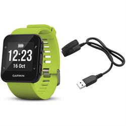 Garmin Forerunner 35 GPS Running Watch & Activity Tracker Charging Clip Bundle - Lime