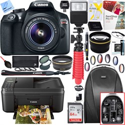 Canon EOS Rebel T6 DSLR Camera with 18-55mm IS II Lens + Canon PIXMA Printer Bun