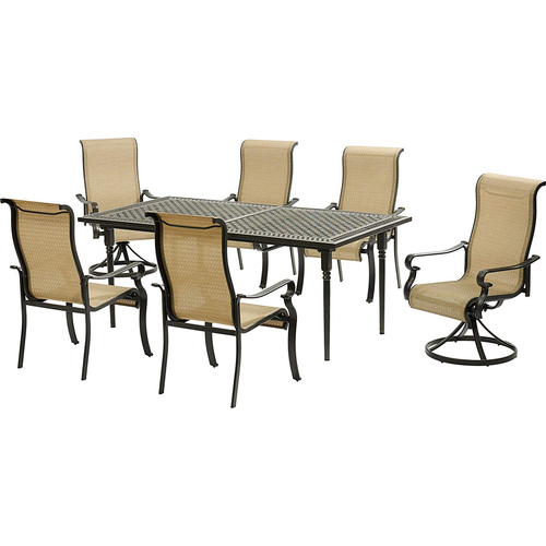Hanover 4 Sling Dining Chrs 2 Sling Swv Rockers Exp Cast Table - BRIGDN7PCSW2-EX