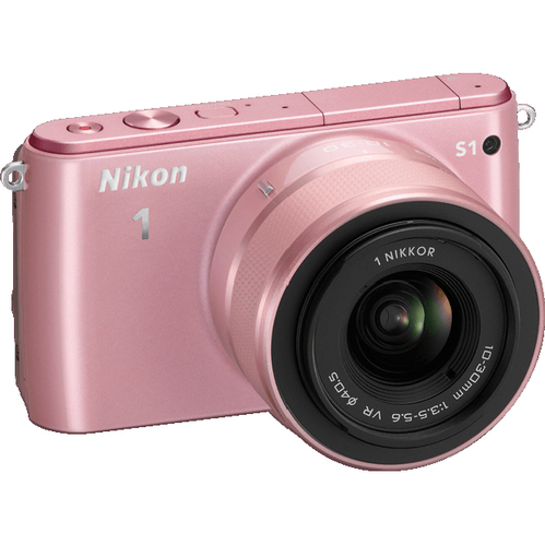 Nikon 1 S1 10.1MP Pink Camera with Lens Refurbished | BuyDig.com