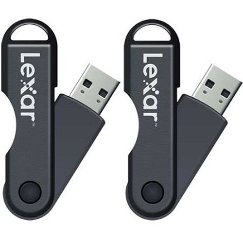 Lexar JumpDrive TwistTurn 64GB High Speed USB Flash Drive (Black) 2-Pack (128GB Total)