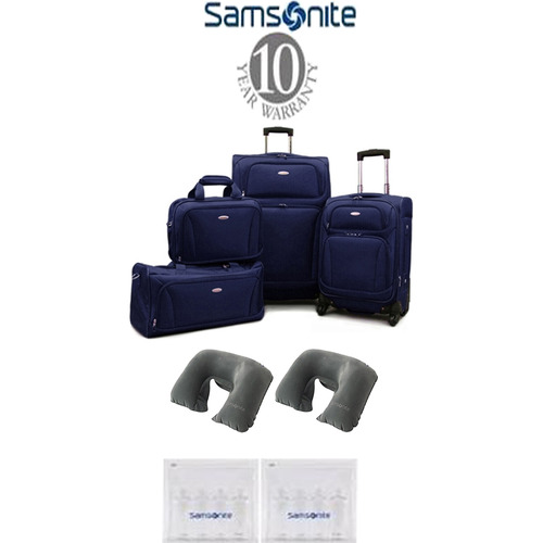 Samsonite 20` & 28` Spinners w/ 2 toiletry bags, Duffel & Boarding Bags + 2 Travel Pillows