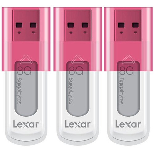 Lexar 8GB JumpDrive High Speed USB Flash Drive 3-Pack - Bulk Packaged