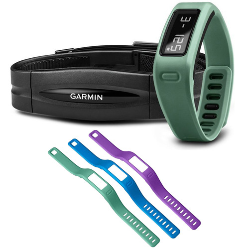 Garmin vivofit Fitness Band Teal Bundle with Heart Rate Monitor Large Wristband Bundle