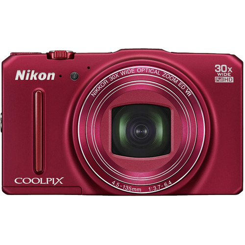 Nikon COOLPIX S9700 16MP HD 1080p 30x Opt Zoom Digital Camera - Red - REFURBISHED