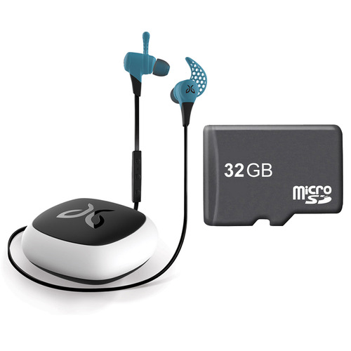 JayBird X2 Wireless Bluetooth Sport Headphones Ice Blue 32GB Card Bundle