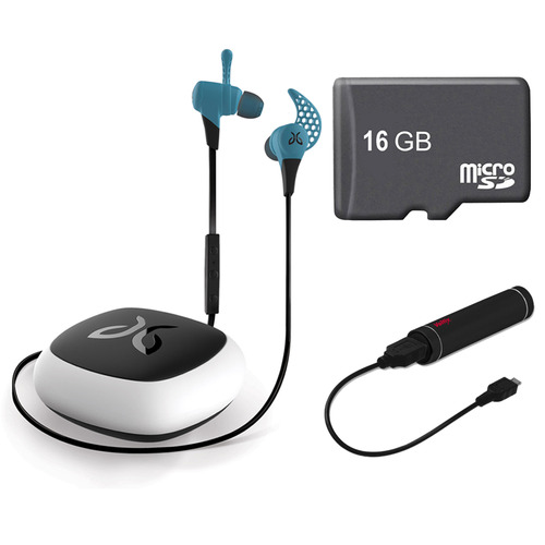 JayBird X2 Wireless Bluetooth Sport Headphones Ice Blue 16GB Card/Battery Bundle