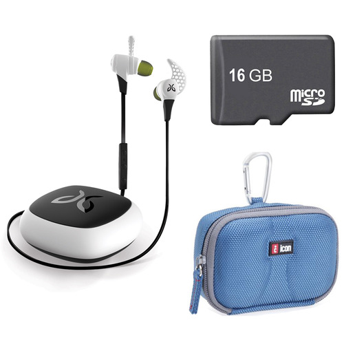 JayBird X2 Wireless Bluetooth Sport Headphones Storm White 16GB Card Bundle