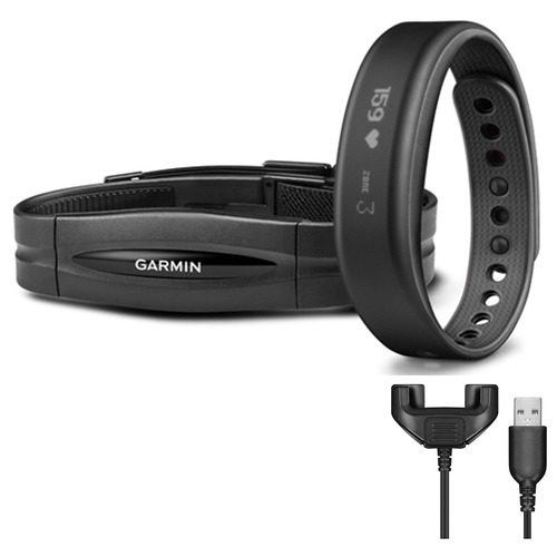 Garmin vivosmart Bluetooth Activity Tracker w/ HRM (Large/Black) + Bonus Charging Clip