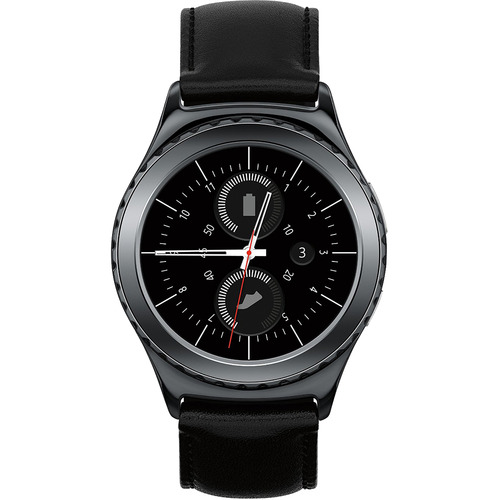 Samsung Gear S2 Bluetooth/Wifi Smartwatch w/ HRM (Classic w/ Black Leather Band)