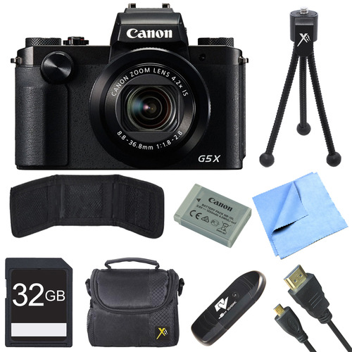 Canon PowerShot G5 X Digital Camera with 4.2x Optical Zoom Deluxe 32GB Bundle - Black
