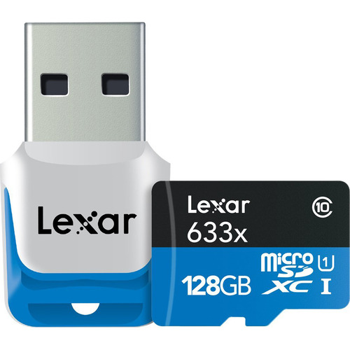 Lexar microSDXC UHS-I 633X 128GB High-Performance Memory Card w/ USB 3.0 reader 95MB/s