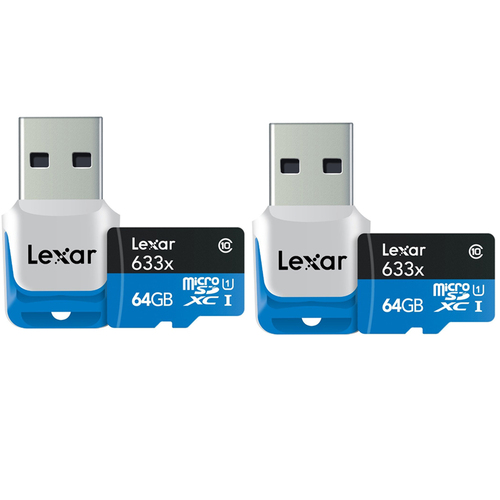 Lexar 64GB microSDXC UHS-I 633X High-Performance Memory Card 2-Pack Bundle (128GB)