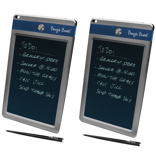 Boogie Board 2-Pack Jot 8.5` LCD eWriter Blue Accent - Electronic Notepad Club Sleeve Bundle