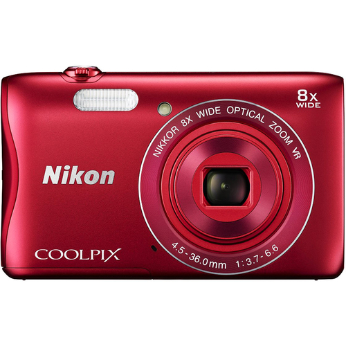 Nikon COOLPIX S3700 20.1MP Digital Camera HD Video (Red) Factory Refurbished