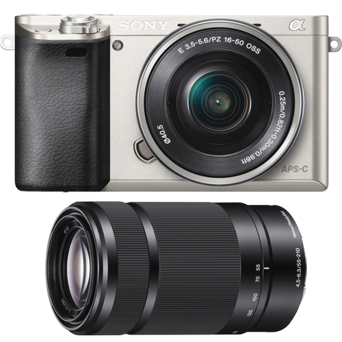 Sony Alpha a6000 Mirrorless Camera w/ 16-50mm & 55-210mm Dual Power Zoom Lens Bundle