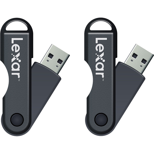 Lexar JumpDrive TwistTurn 32GB High Speed USB Flash Drive (Black) 2-Pack (64GB Total)