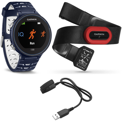 Garmin Forerunner 630 GPS Smartwatch w/ HRM-Run - Midnight Blue - Charging Clip Bundle