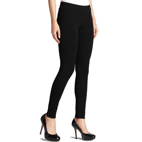 Julia Fashion Black Opaque Footless Soft & Warm Fleece-Lined Leggings - 6 Pairs