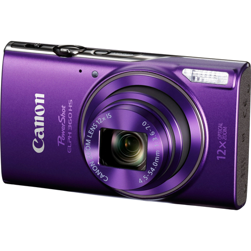 Canon PowerShot ELPH 360 HS Digital Camera with 12x Optical Zoom + Wi-Fi - Purple