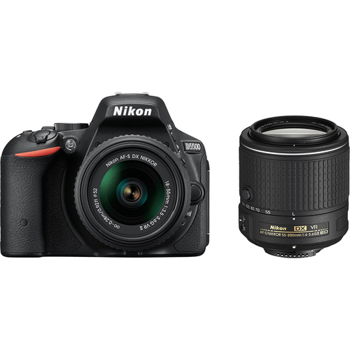 Nikon D5500 DX-format DSLR Camera w/ 18-55mm and 55-200 VR II Lenses Kit (Refurbished)
