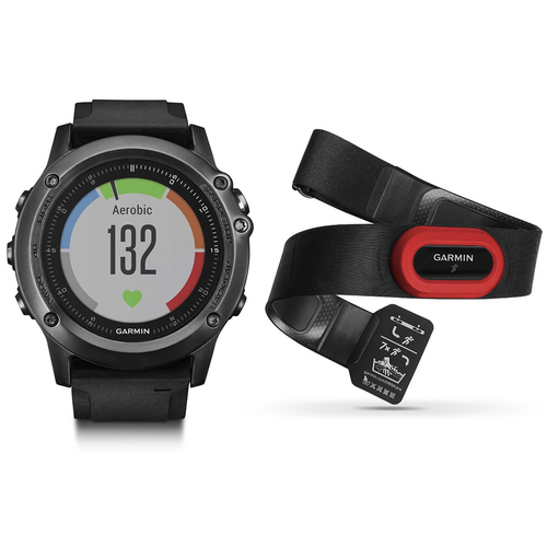 Garmin Fenix 3 HR GPS Watch w/ Heart Rate Monitor Performer Bundle - Gray
