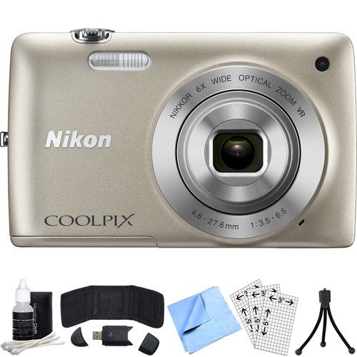 Nikon COOLPIX S4300 16MP Digital Camera with Touchscreen (Silver) Refurbished Bundle