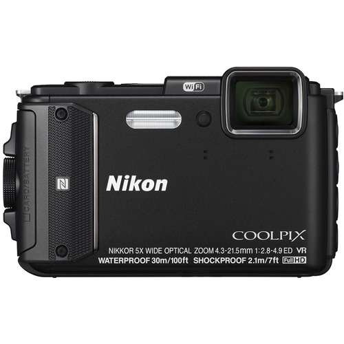 Nikon COOLPIX AW130 16MP 1080p Waterproof Black Digital Camera - Refurbished