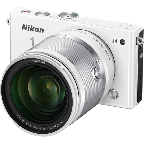 Nikon 1 J4 Mirrorless 18.4MP Digital Camera with 10-100mm Lens (White) - Refurbished