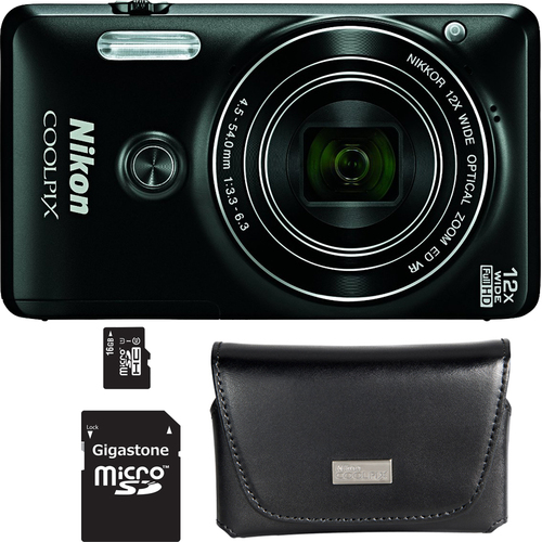 Nikon COOLPIX S6900 16MP 1080p Wi-Fi Camera with 12X Zoom - Refurbished Bundle