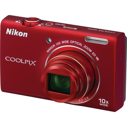 Nikon COOLPIX S6200 16MP Digital Camera 10x Optical Zoom (Red)(Certified Refurbished)