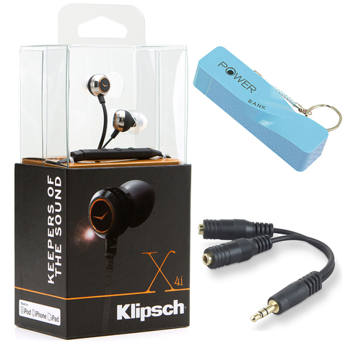 Klipsch X4i In-Ear Headphones with In-Line iOS Remote & Mic for iPod/iPhone/iPad Bundle