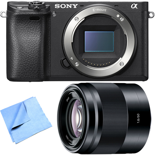 Sony ILCE-6300 a6300 4K Mirrorless Camera Body w/ 50mm f/1.8 Prime Lens Bundle