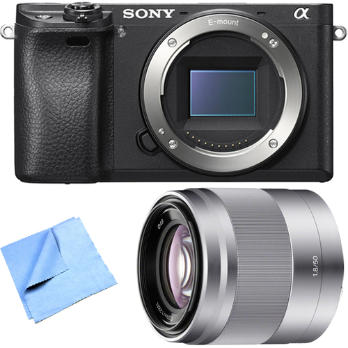 Sony ILCE-6300 a6300 4K Mirrorless Camera Body w/ 50mm f/1.8 Telephoto Lens Bundle