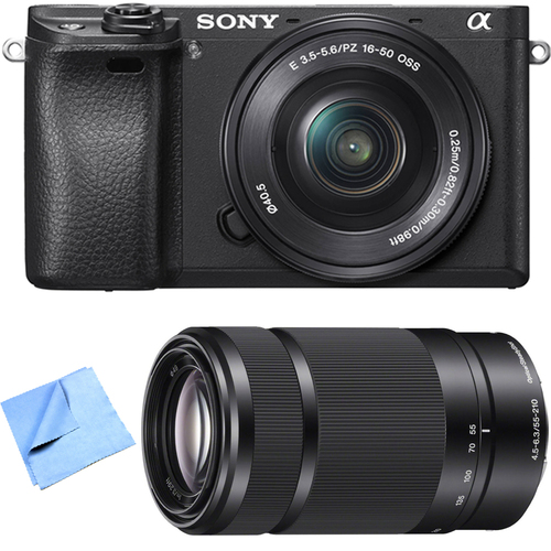 Sony ILCE-6300 a6300 4K Mirrorless Camera w/ 16-50mm Zoom & 55-210mm Zoom Lens Bundle