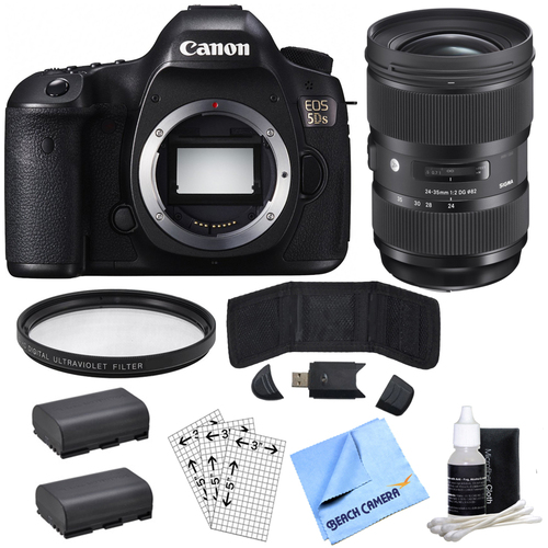 Canon EOS 5DS 50.6MP Digital SLR Camera (Body Only) & Sigma 24-35mm Lens Power Bundle