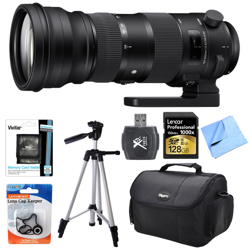 Sigma 150-600mm F5-6.3 DG OS HSM Telephoto Zoom Lens (Sports) for Nikon F Mount Bundle
