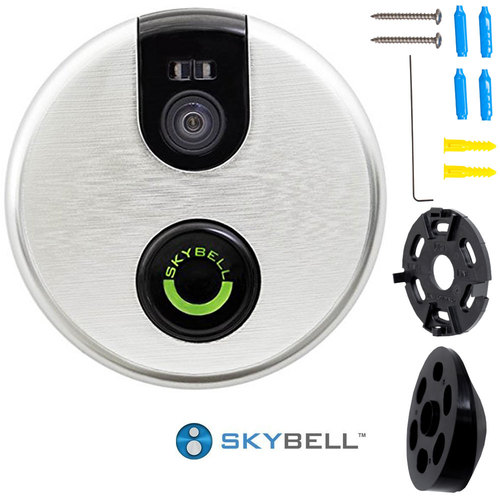 SkyBell 2.0 Smart Wi-Fi Video Doorbell (Silver) Plus Bonus Complete Hook-Up Bundle