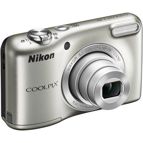 Nikon L31 16.1MP 5X Zoom 720P HD Video Digital Camera (Silver) Refurbished