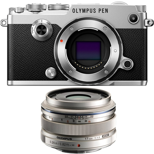 Olympus PEN-F 20MP Mirrorless Micro Four Thirds Digital Camera w/ 17mm f1.8 Lens Bundle