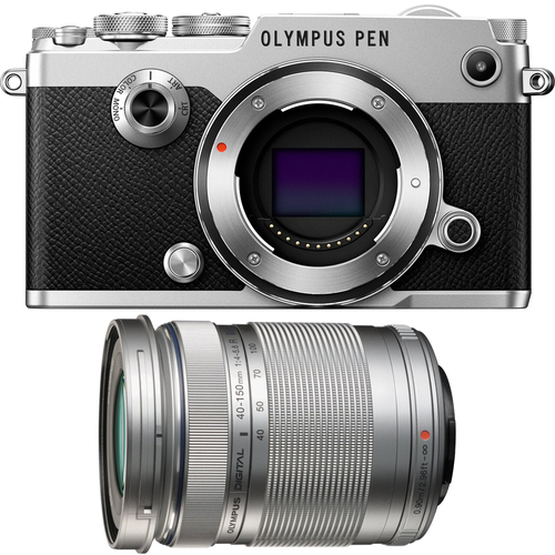 Olympus PEN-F 20MP Mirrorless Micro Four Thirds Digital Camera w/ 40-150mm Lens Bundle