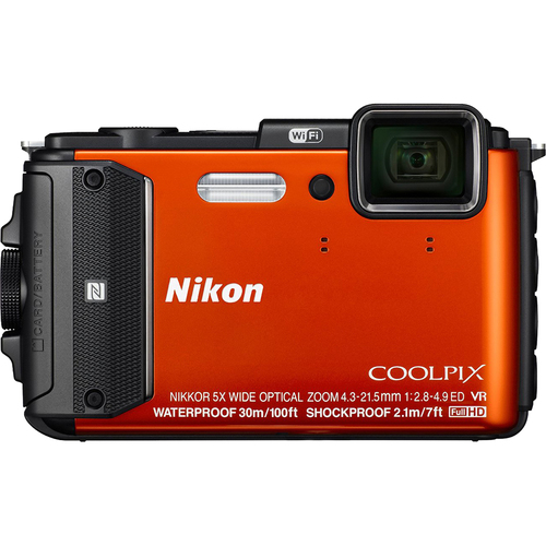 Nikon COOLPIX AW130 16MP Water Shock Freezeproof Digital Camera Orange REFURBISHED