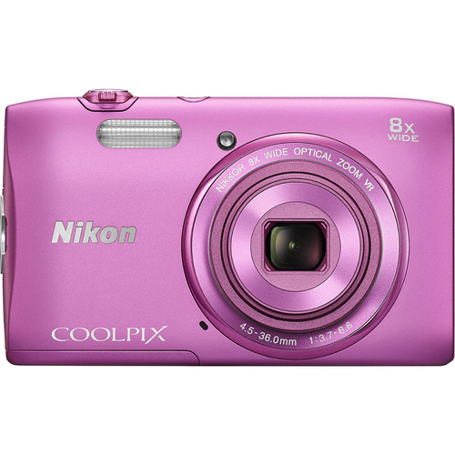 Nikon COOLPIX S3600 20.1MP 2.7` LCD Digital Camera HD Video Pink Certified Refurbished
