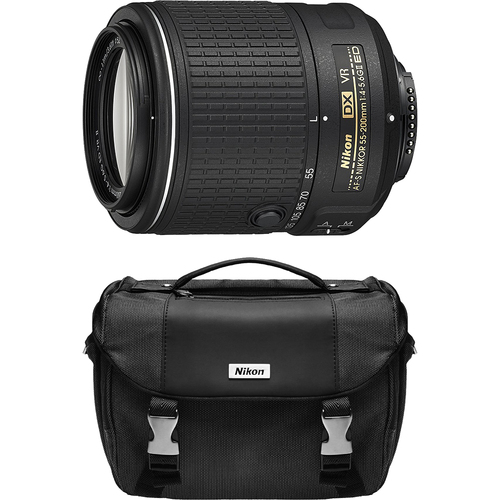 Nikon Refurbished AF-S DX NIKKOR 55-200mm f/4-5.6G ED VR II Lens with Deluxe SLR Case
