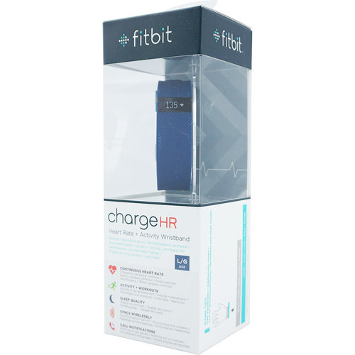 Fitbit Fb405bul Charge HR Blue Heart Rate Wireless Activity and Sleep Wristband for sale online 
