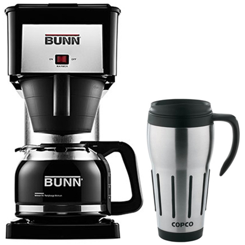 Bunn BX 10-Cup Classic Home Coffee Brewer w/ 24oz. Big Joe Thermal Mug (Black)