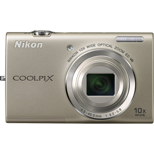 Nikon COOLPIX S6200 Silver 10x Zoom 16MP Digital Camera - Manufacturer Refurbished